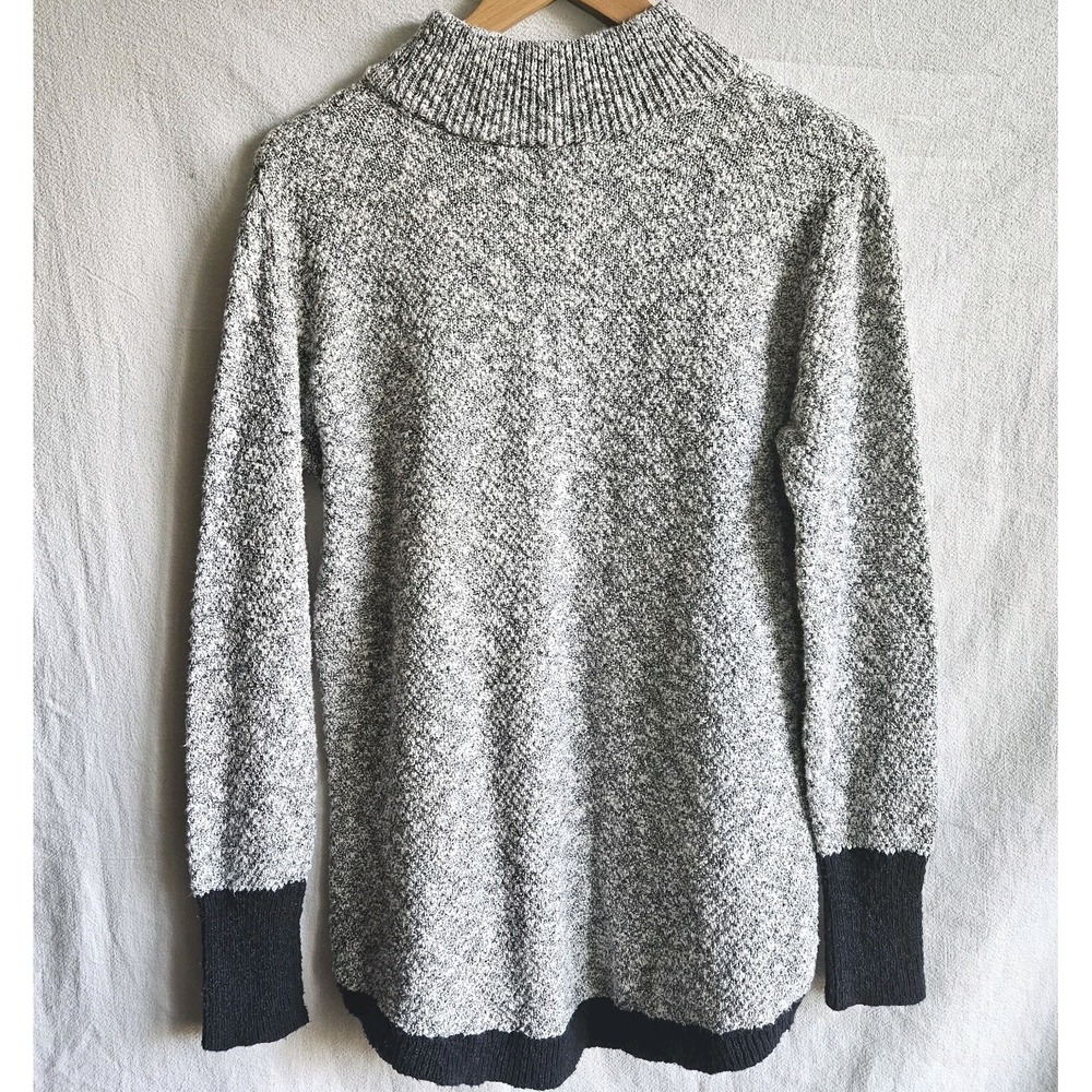 L.L.Bean Bean Signature Women's Ragg Knit Cotton Linen Sweater M Mock Neck